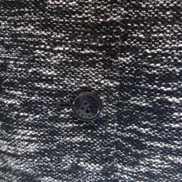 Talbots Ladies Marled Black White Tweed 2 Button Blazer Jacket Size 12 Lined EUC - Picture 4 of 11
